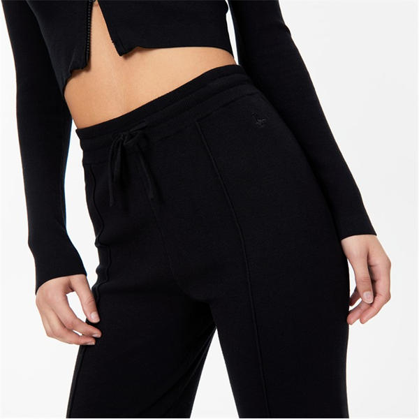 Jack Wills Knitted Pin Tuck Trousers Women Black