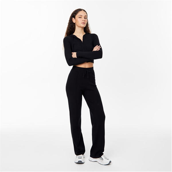 Jack Wills Knitted Pin Tuck Trousers Women Black