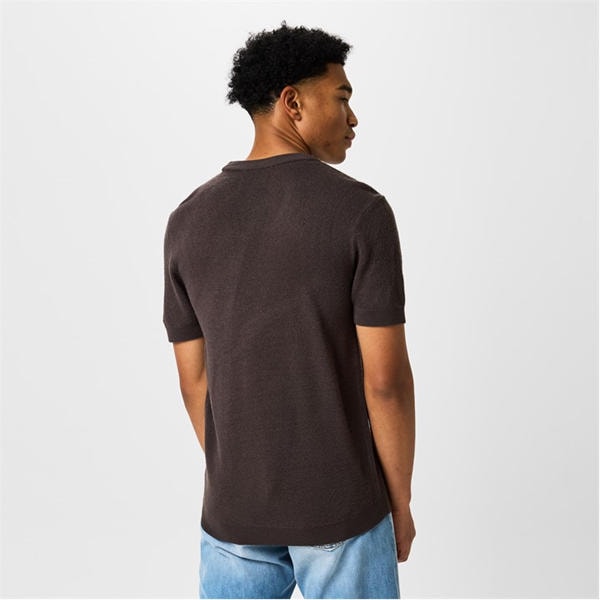 Jack Wills Knitted T Shirt Mens Washed Black