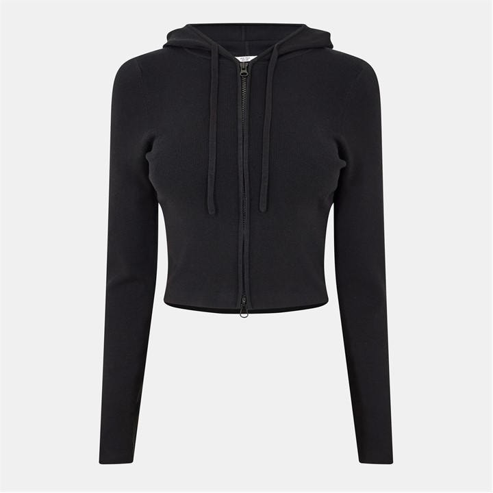Jack Wills Knitted Zip Hoodie Women Black