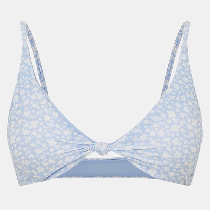 Jack Wills Knot Front Bikini Top Blue Ditsy