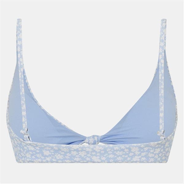 Jack Wills Knot Front Bikini Top Blue Ditsy