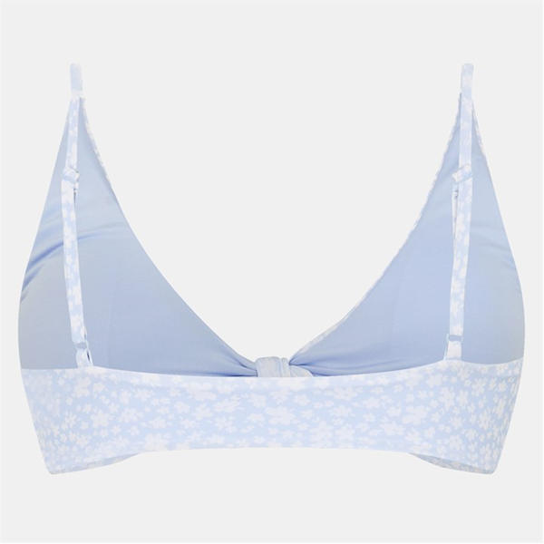 Jack Wills Knot Front BikTop Ld52 Blue Ditsy