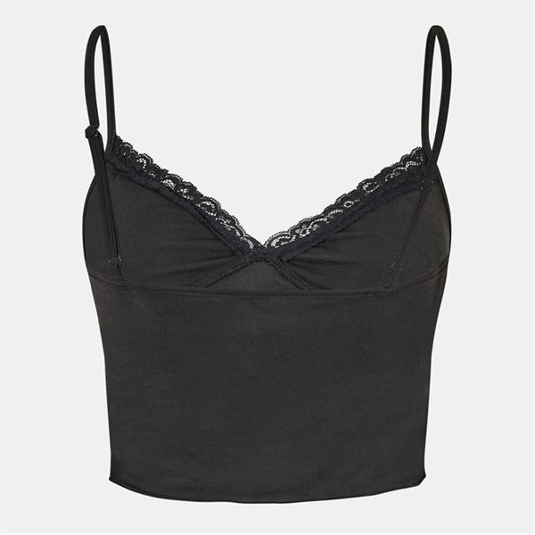 Jack Wills Lace Trim Cami Top Black