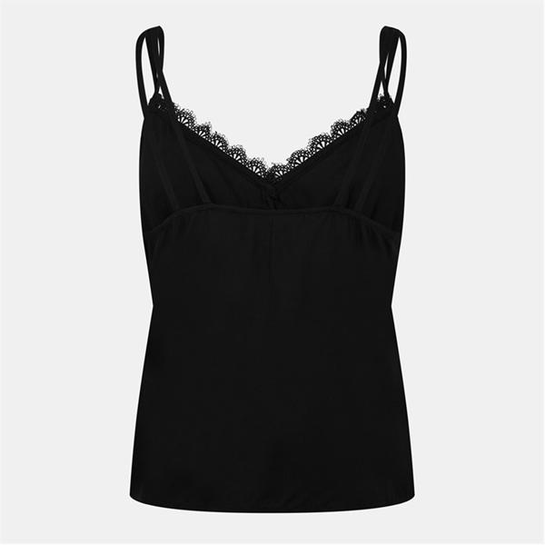 Jack Wills Lace Trim Cami Vest Black