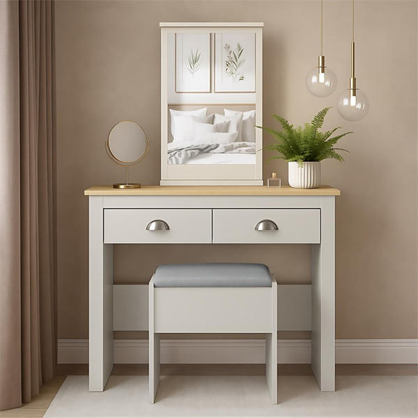 Jack Wills Lancaster 2 Drawer Dressing Table Set Grey
