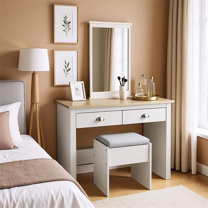 Jack Wills Lancaster 2 Drawer Dressing Table Set Grey