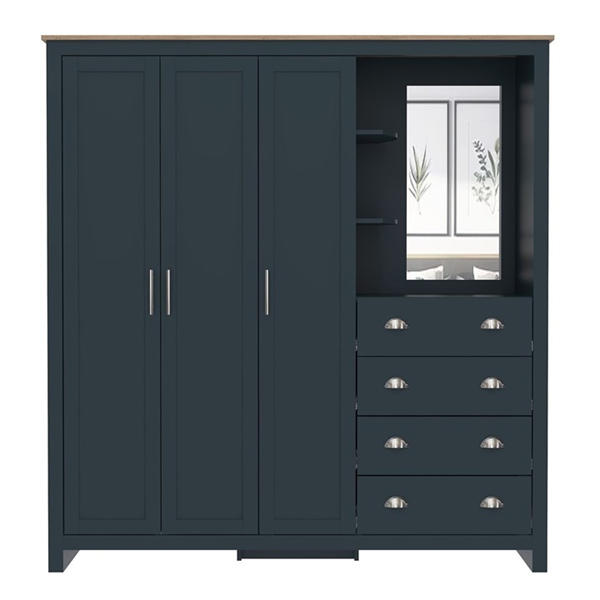 Jack Wills Lancaster 4 Drawer Wardrobe Combi Unit Blue