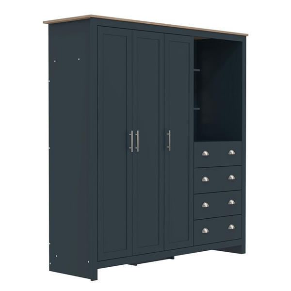 Jack Wills Lancaster 4 Drawer Wardrobe Combi Unit Blue