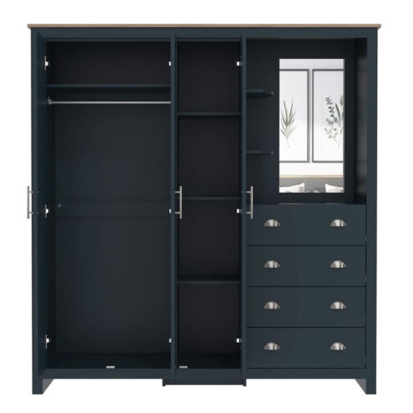 Jack Wills Lancaster 4 Drawer Wardrobe Combi Unit Blue