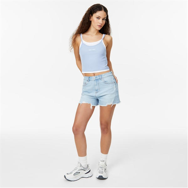 Jack Wills Layered Cami Vest Soft Blue/White