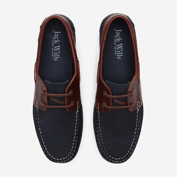 Jack Wills Leather Boat Shoes Navy