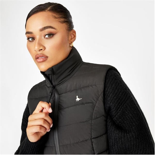 Jack Wills Lightweight Puffer Gilet Womens Black