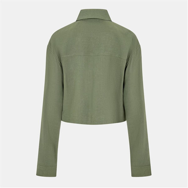 Jack Wills Linen Blend Shacket Khaki