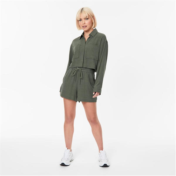 Jack Wills Linen Blend Shacket Khaki