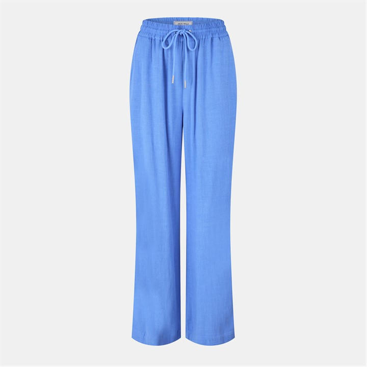 Jack Wills Linen Blend Wide Leg Trousers Ultra Marine