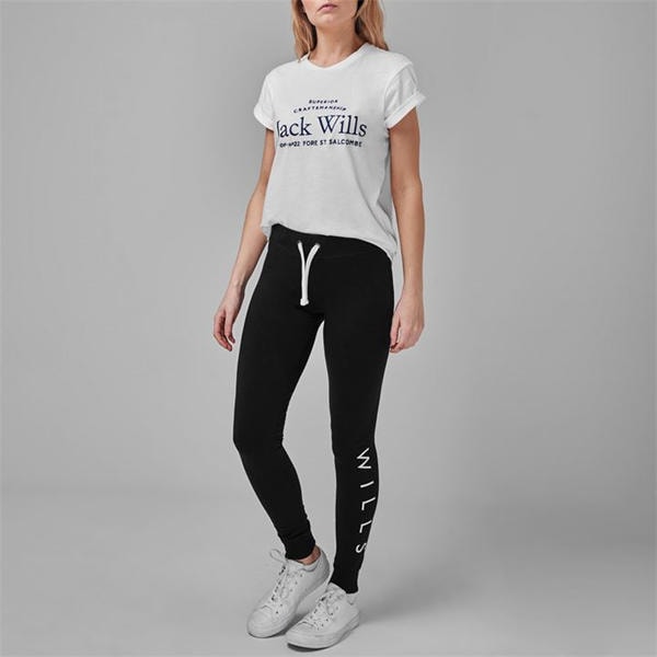 Jack Wills Lingham Wills Logo Joggers Black