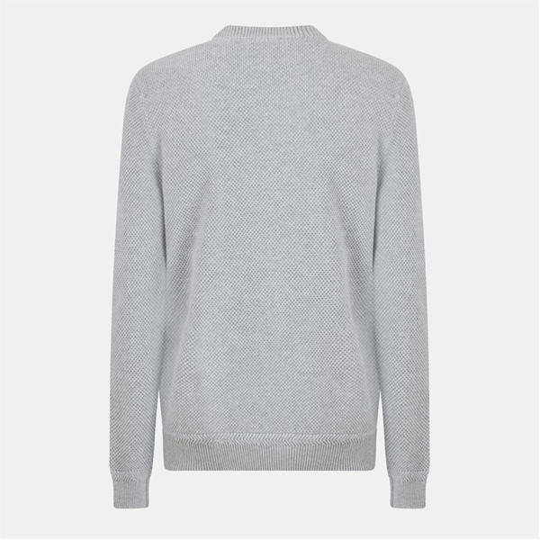 Jack Wills Linus Seed Stitch Crew Neck Jumper Men Grey Marl