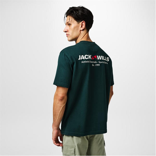 Jack Wills Lock Up T Shirt Mens Evergreen