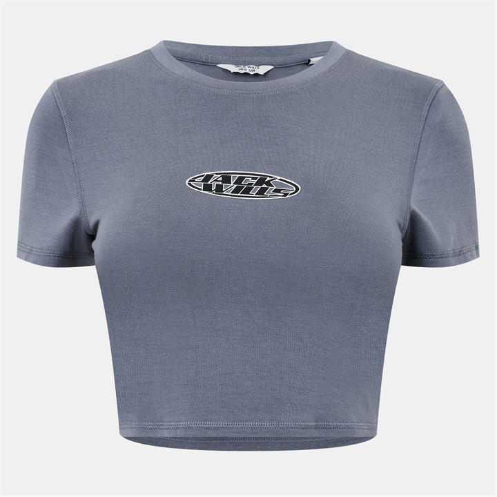 Jack Wills Logo Baby Tee Dark Grey