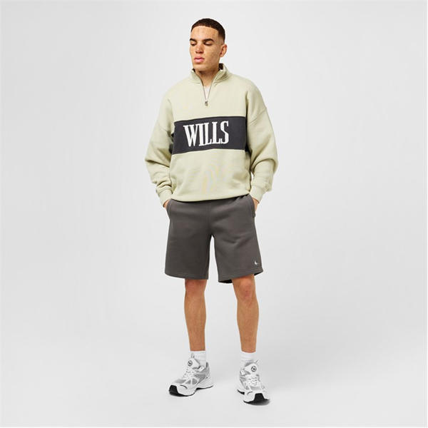 Jack Wills Logo Quarter Zip Fleece Pistachio