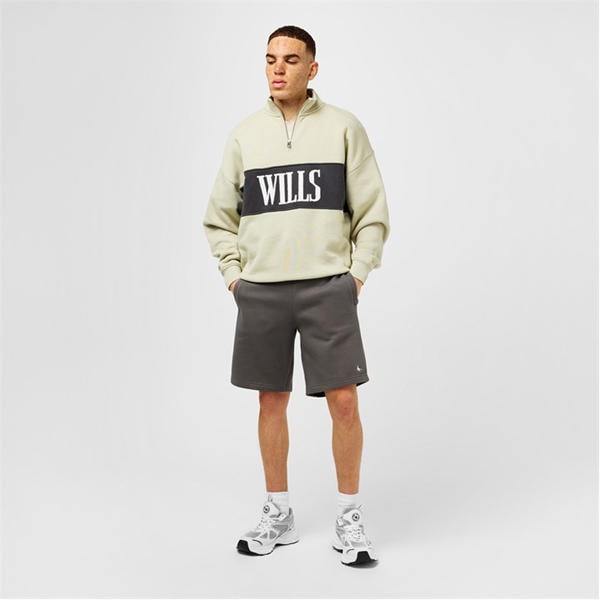 Jack Wills Logo Quarter Zip Fleece Pistachio