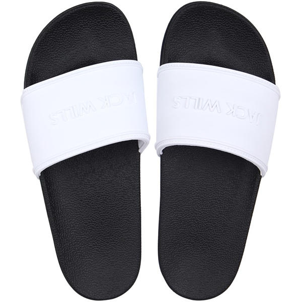 Jack Wills Logo Sliders White/Black