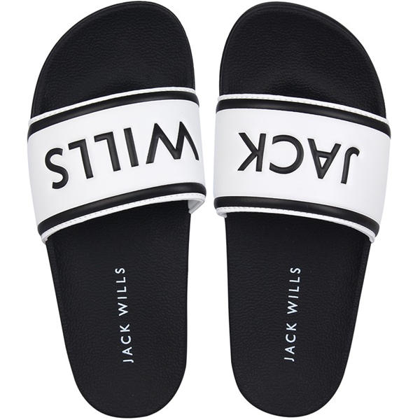 Jack Wills Logo Sliders White/Black