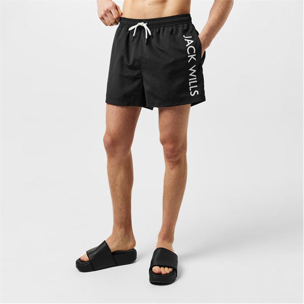 Jack Wills Logo Swim Short Mens Black