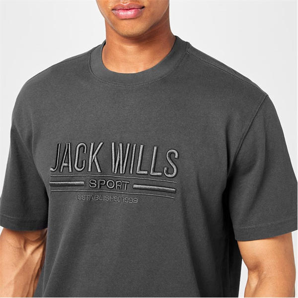 Jack Wills Logo T Shirt Washed Black