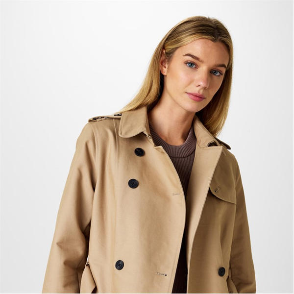 Jack Wills Long Meryl Trench Coat Stone