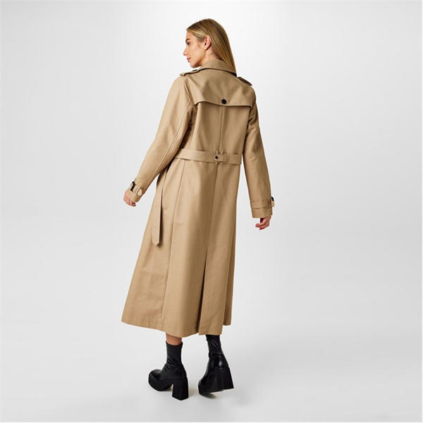 Jack Wills Long Meryl Trench Coat Stone