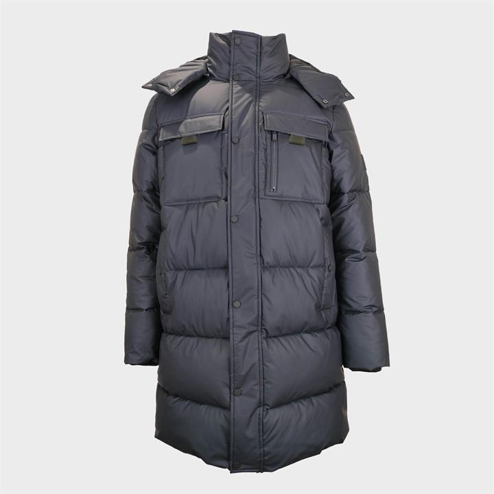 Jack Wills Long Puffer Coat Black