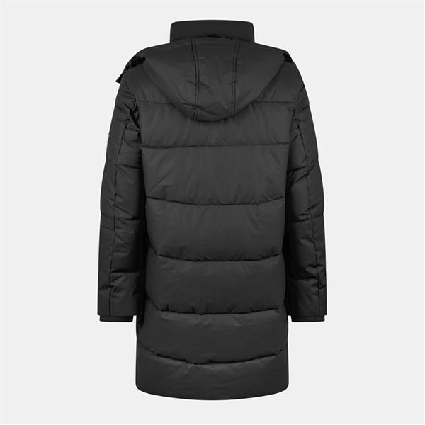 Jack Wills Long Puffer Jacket Black