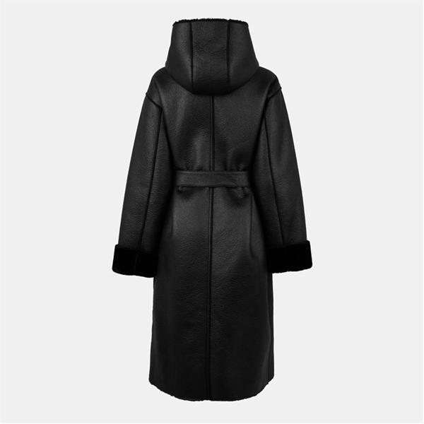 Jack Wills Long Shearling Jacket Black