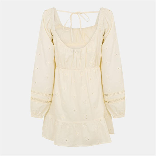 Jack Wills Long Sleeve Boho Dress Women's Vintage White