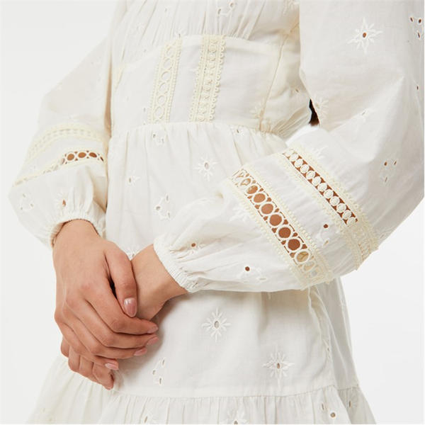 Jack Wills Long Sleeve Boho Dress Women's Vintage White