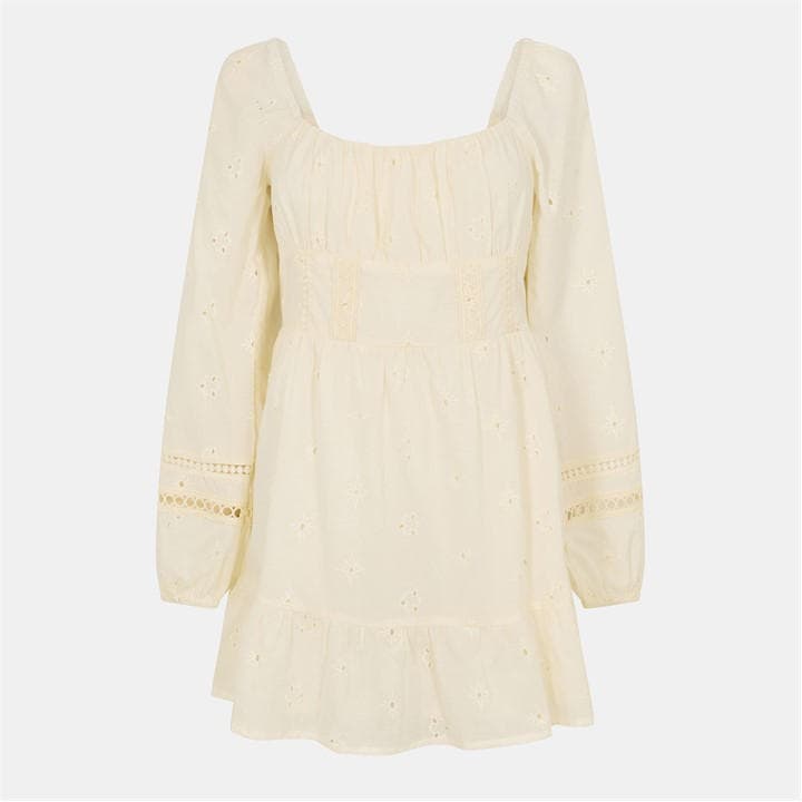 Jack Wills Long Sleeve Boho Dress Women's Vintage White