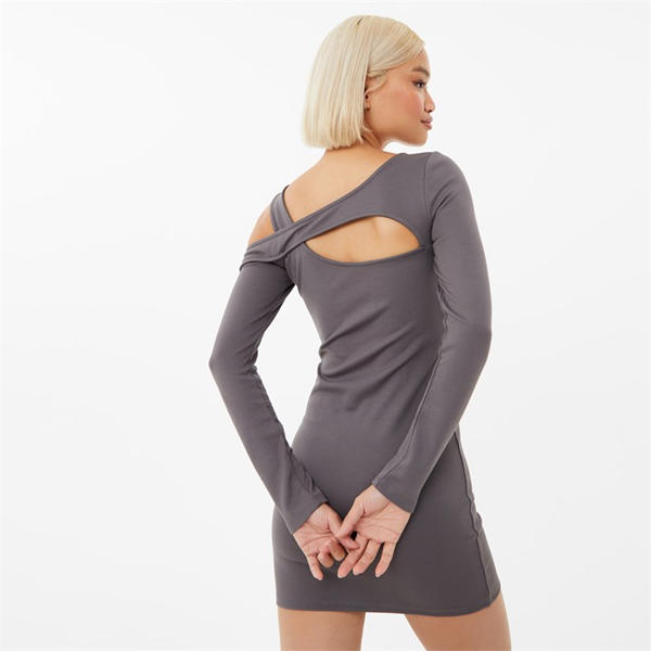 Jack Wills Long Sleeve Cutout Dress Eiffel Towel