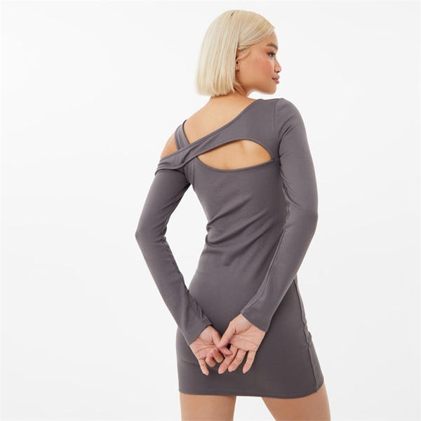 Jack Wills Long Sleeve Cutout Dress Eiffel Towel