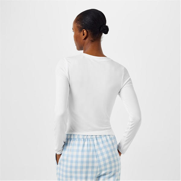 Jack Wills Long Sleeve Henley Tee White