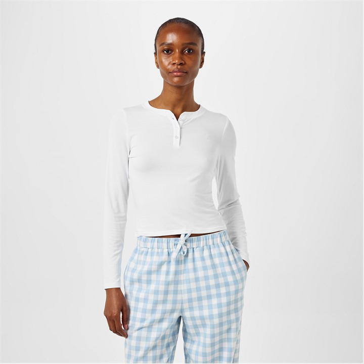 Jack Wills Long Sleeve Henley Tee White