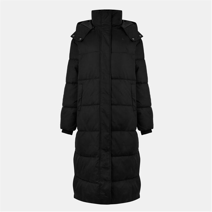 Jack Wills Longline Puffer Jacket Black