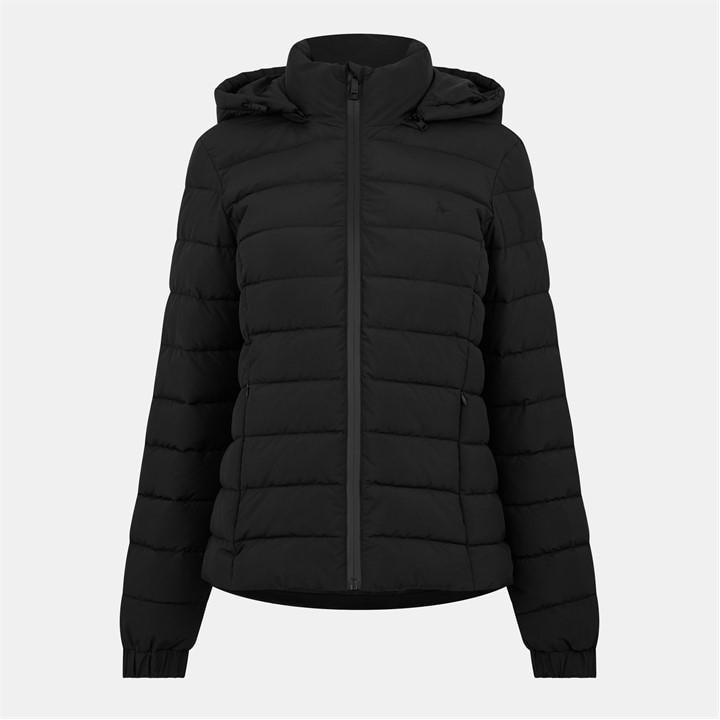 Jack Wills Luna Hooded Puffer Jacket Womens Black