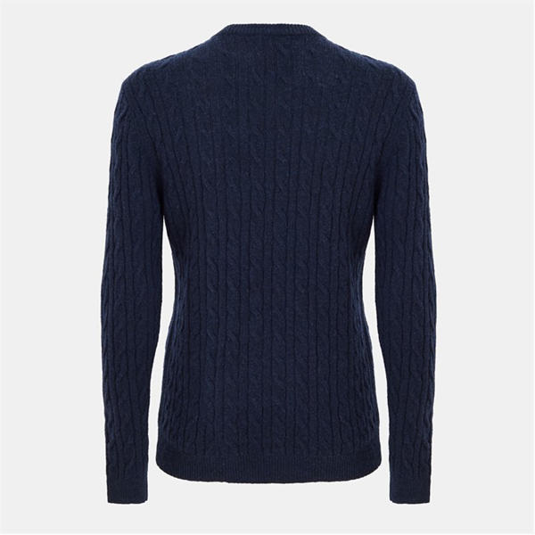 Jack Wills Marlow Merino Wool Blend Cable Knitted Jumper Men Navy