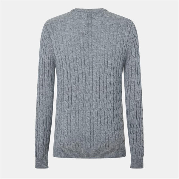 Jack Wills Marlow Merino Wool Blend Cable Knitted Jumper Men Grey