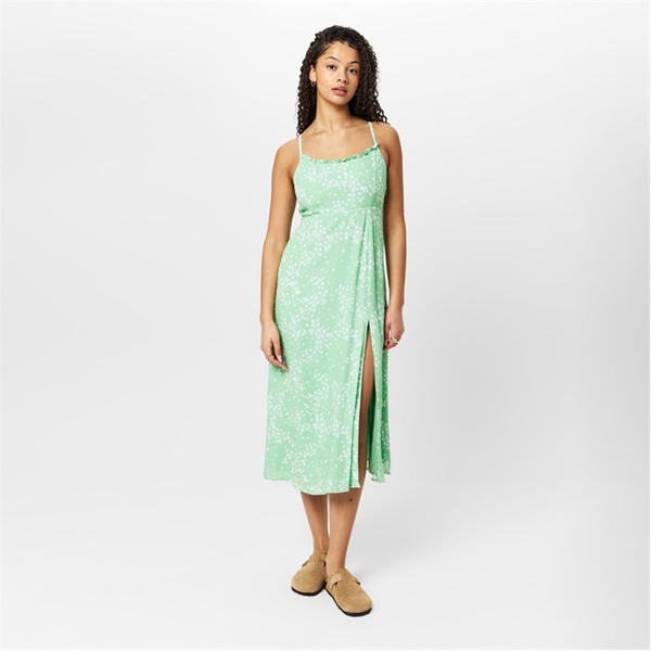Jack Wills Midi Dress Green Ditsy