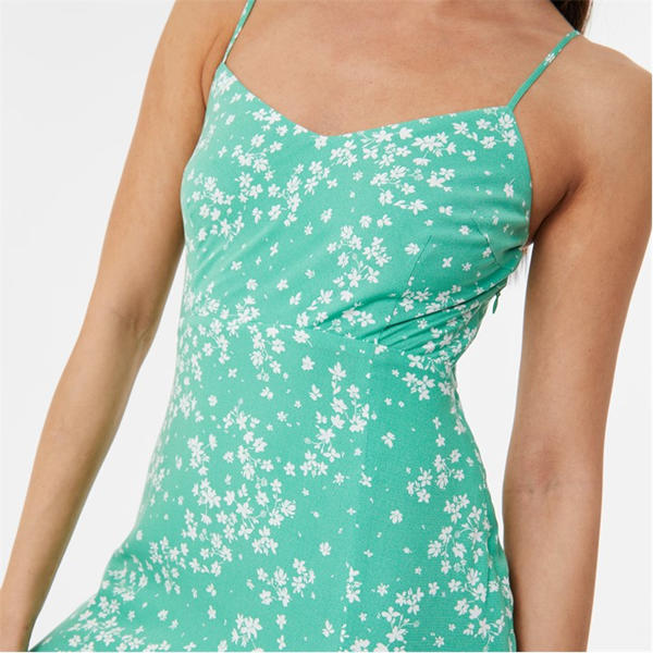 Jack Wills Midi Dress Green Print