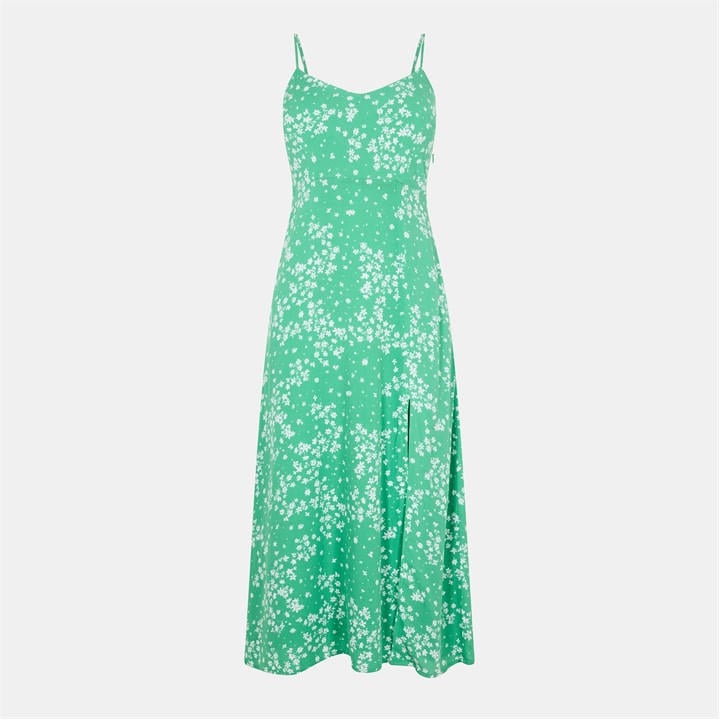 Jack Wills Midi Dress Green Print