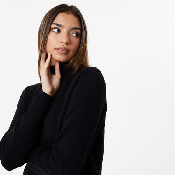 Jack Wills Mock Neck Jumper Black